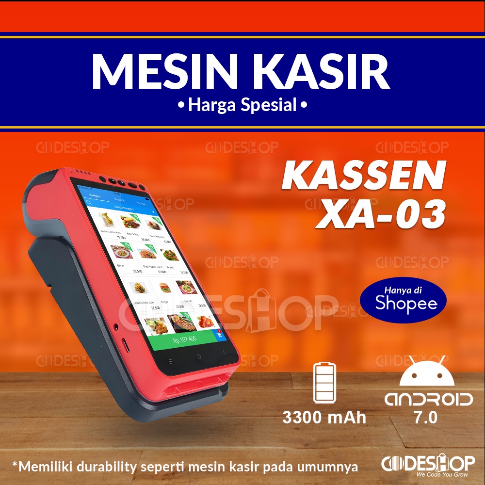 Mesin Kasir Portabel Kassen XA-03 Mobile Smart POS Payment Android