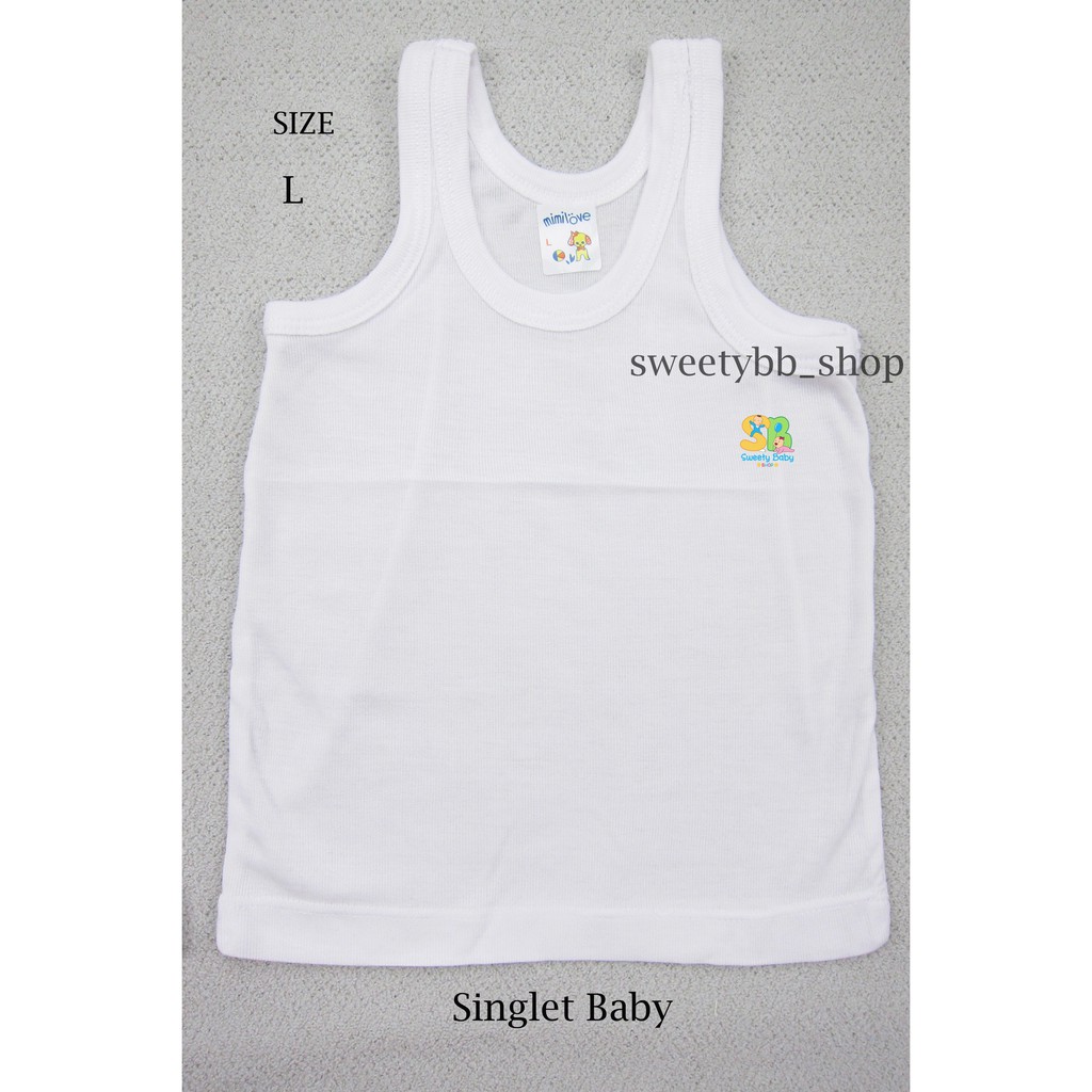 Singlet Bayi UNISEX / Pakaian Dalam Anak / Kaos Kutang Anak (0 - 2 THN)  6PCS