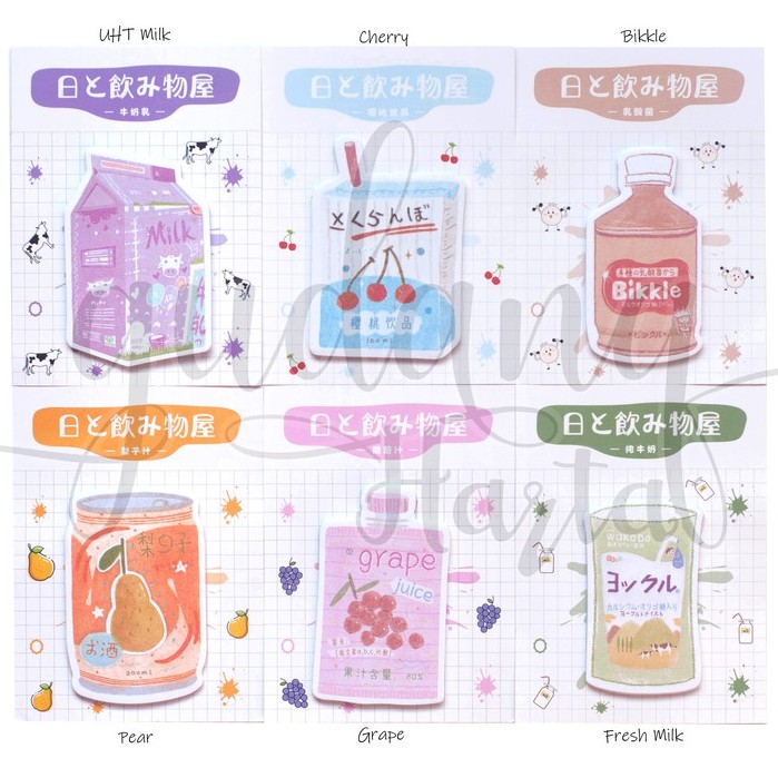 Sticky Notes Japanese Drinks Lucu Memo Unik DIY Scrapbook GH 301099