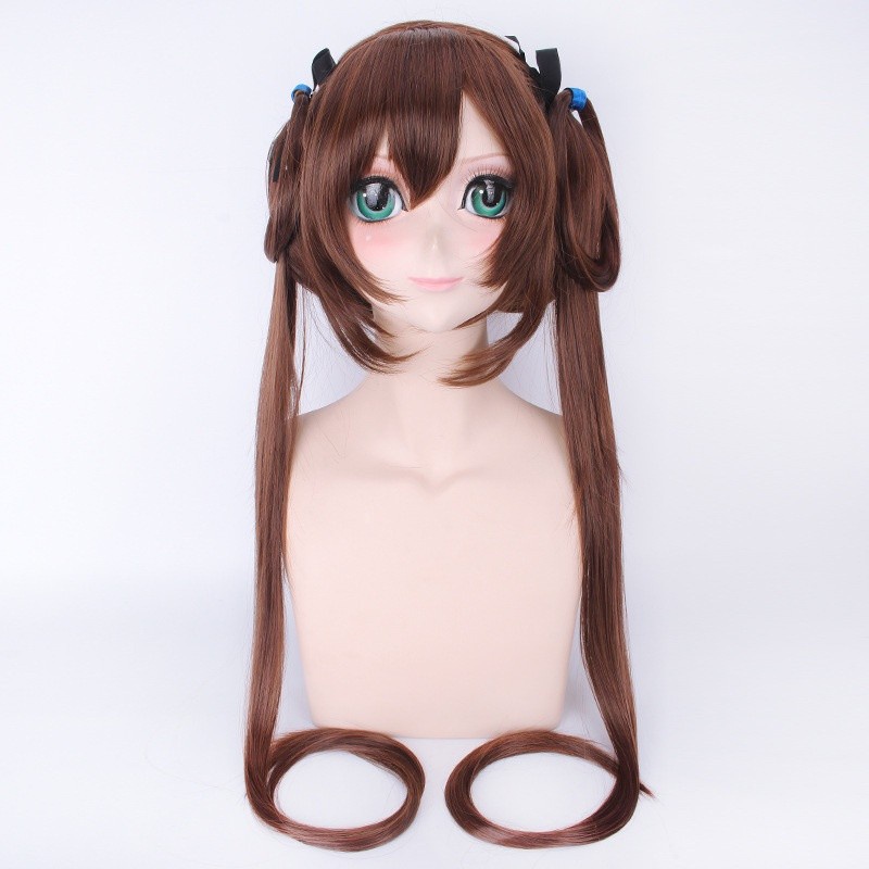 LOL-125 wig rambut palsu cosplay brown china twintail