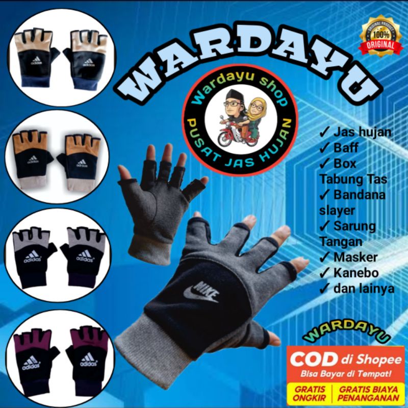 Sarung Tangan Motor Pria Wanita Pendek Half Finger Setengah Jari Tebal Bagus Murah Anti Panas Recommended / Kaos Tangan Sepeda Termurah Tebaik Berkualitas Goes