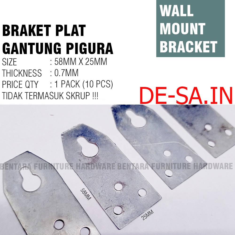 10 x BRAKET PLAT GANTUNG FOTO PHOTO FIGURA DINDING FRAME WALL MOUNT