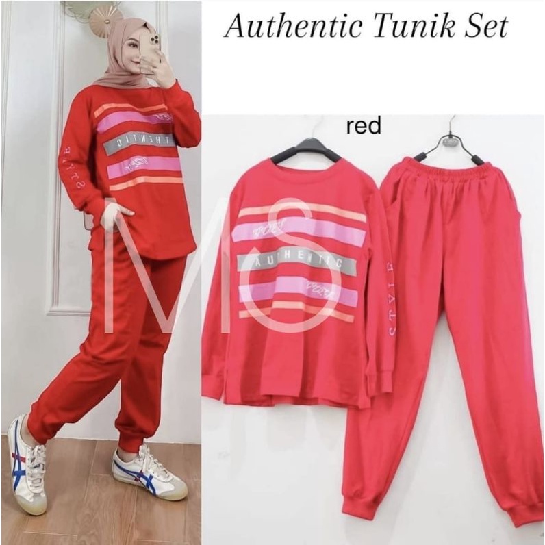 SET CELANA TUNIK AUTHENTIC, BABYTERRY, TUNIK SETELAN OLAHRAGA