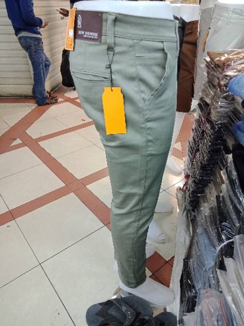 Celana chino panjang pria/slimfit