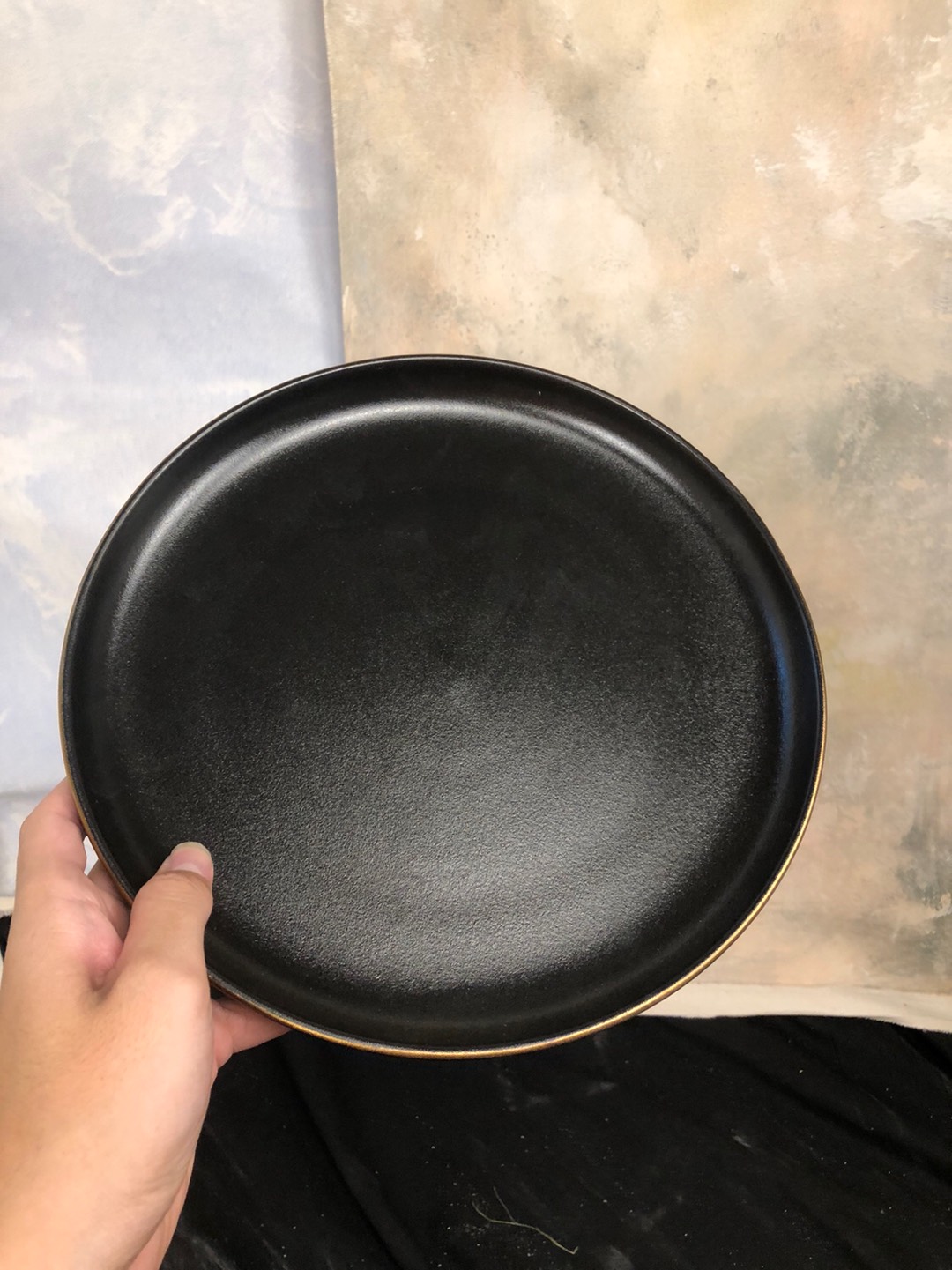 Brewsuniq - Brewsuniq Black Clarity Dinner Plate Keramik Jepang Piring Makan [10 Inch] Black / Gold