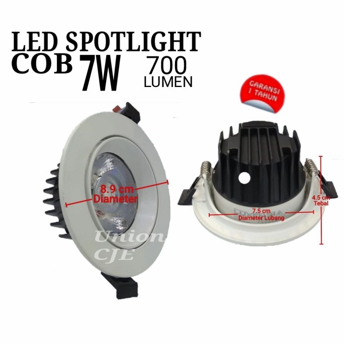 Lampu Spotlight LED COB 7 watt 7W Ajustable InBow Luxen