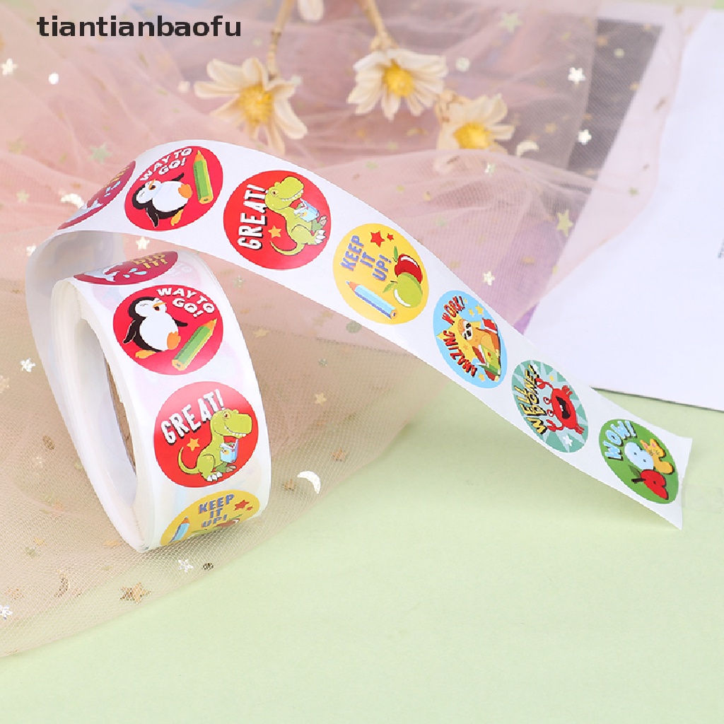 500pcs Stiker Roll Desain Hewan Lucu Untuk Hadiah Anak