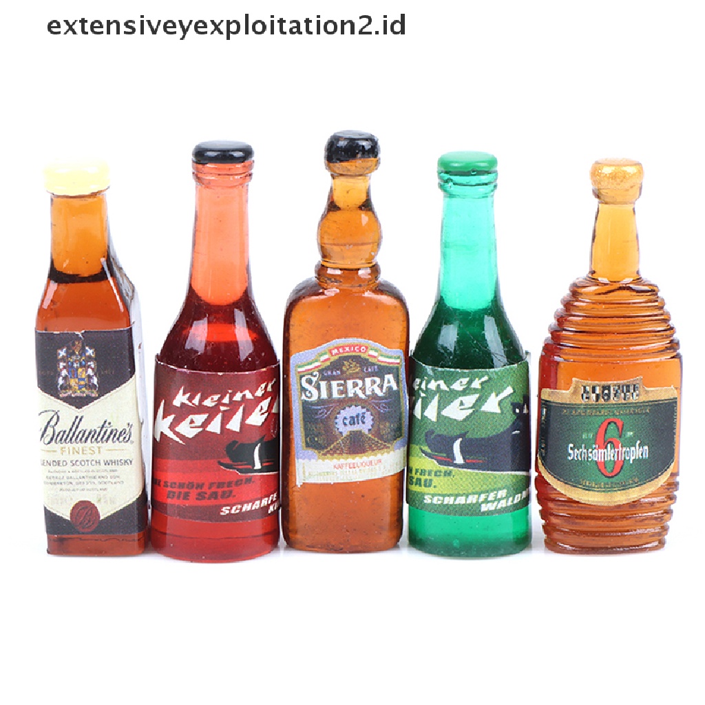 (hotter Model 1: 12) 10Pcs / Set Mainan Miniatur Botol Wine Untuk Aksesoris Dapur Rumah Boneka 1: 12