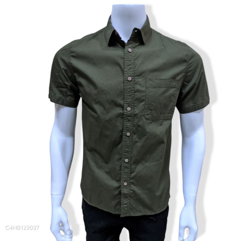 D'BRITANO, Kemeja Pria Polos Lengan Pendek 22037