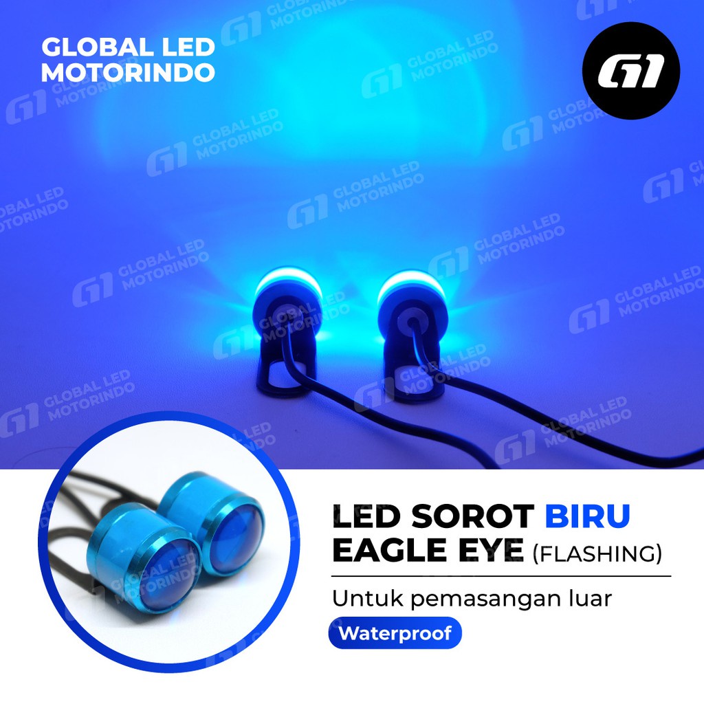 LAMPU LED SOROT EAGLE EYE / MATA ELANG (NEW) FLASHING 3 MODE HARGA 1 SET / 2 PCS