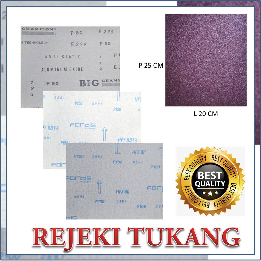 Kertas Gosok Amplas Lembaran Merah Norton Grit 60, 80, 100, 120, 150, 180, 240, 320, 400