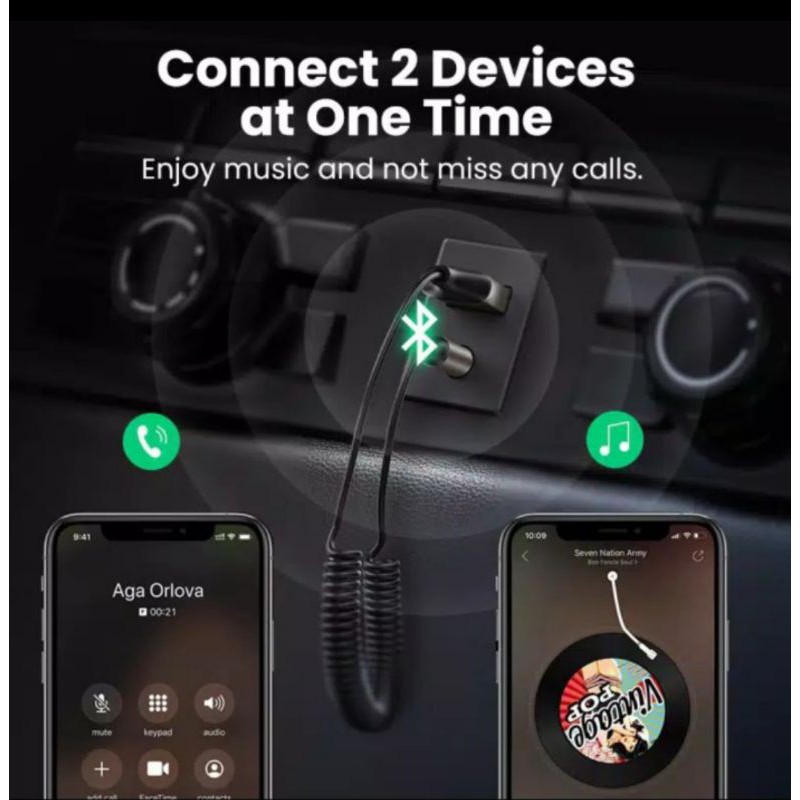 Ugreen Car Bluetooth Receiver / Transmitter with Aux 3.5mm - Bluetooth Receiver - Ugreen 70601 / 60300 Aux 3.5mm &amp; Usb Power
