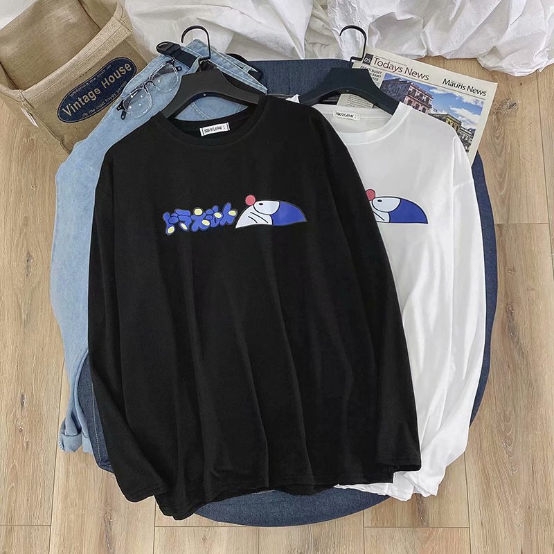 Kaos Lengan Panjang Motif Print Anime Jepang Doraemon Kaos Lengan Panjang Motif Print Anime Jepang Doraemon