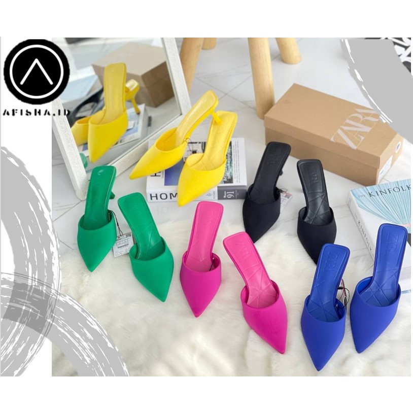 SEPATU WANITA ZARA FEMME MULES HEELS PREMIUM IMPORT FREE BOX