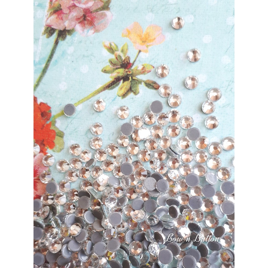 Grosir HOTFIX RHINESTONE Clear White 1440 pcs ss6 ss10 ss12 ss16 ss20 kristal tempel