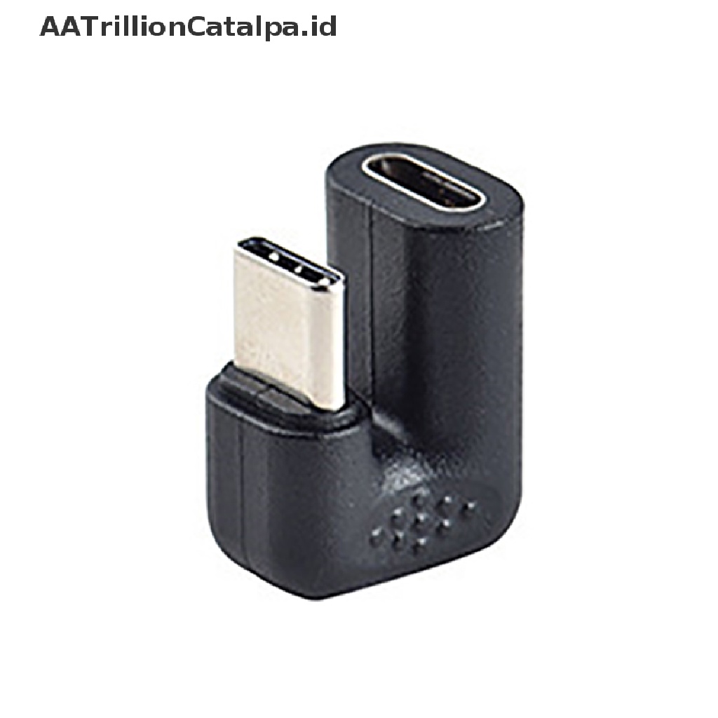 Aatrillioncatalpa Adapter Konverter USB 3.1 Tipe C Male Ke Female Sudut Kanan 180 Derajat