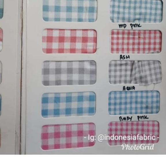 ✧ Kain Gamis Kain Mukena Kain Katun Jepang Japan Design Kotak kotak / Catur Medium ➵