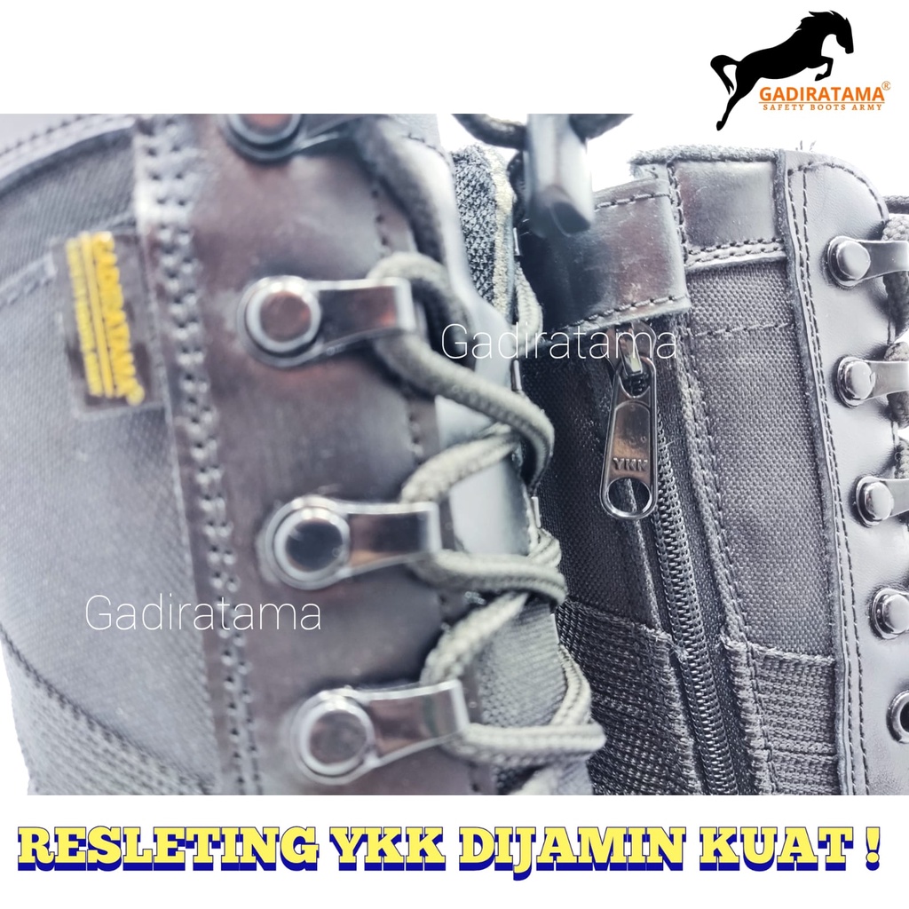 SEPATU PDL TNI JARING TAWON KULIT SAPI TINGGI 10 inchi KOMBINASI CORDURA WATERPROOF GADIRATAMA!