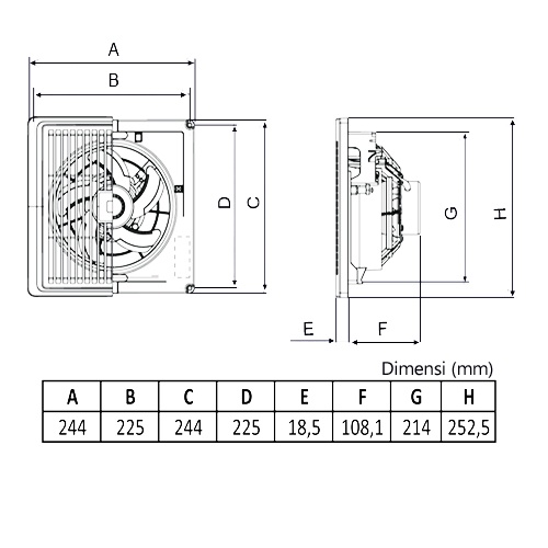 KDK CEILING EXHAUST FAN PLAFON 6inch 15TGQ 15TGQ2 15TGQ1