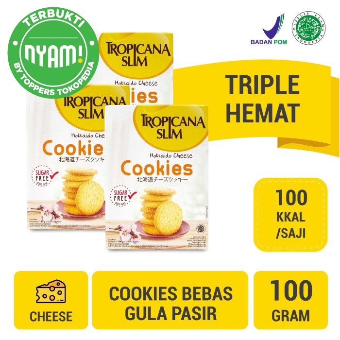 

KERING-KUE- TRIPLE PACK: TROPICANA SLIM HOKKAIDO CHEESE COOKIES (5 SCH) -KUE-KERING.