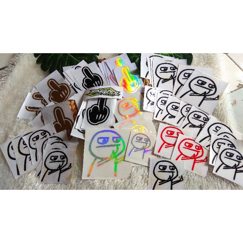 stiker fucek STICKER MIDDLE FINGER FUCEK STICKER CUTTING FUCEK