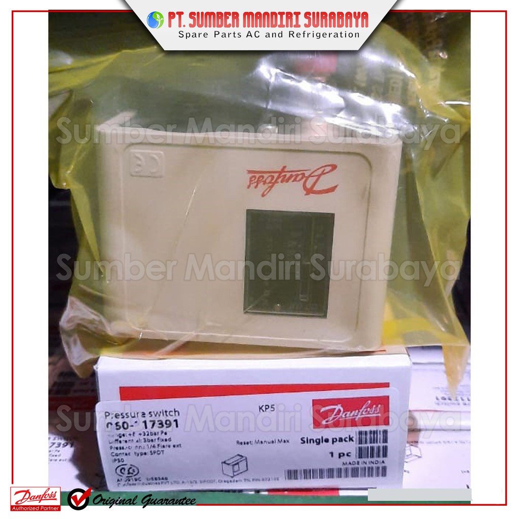 Pressure Switch Danfoss KP5 Manual | High Pressure Switch KP 5 060-117391