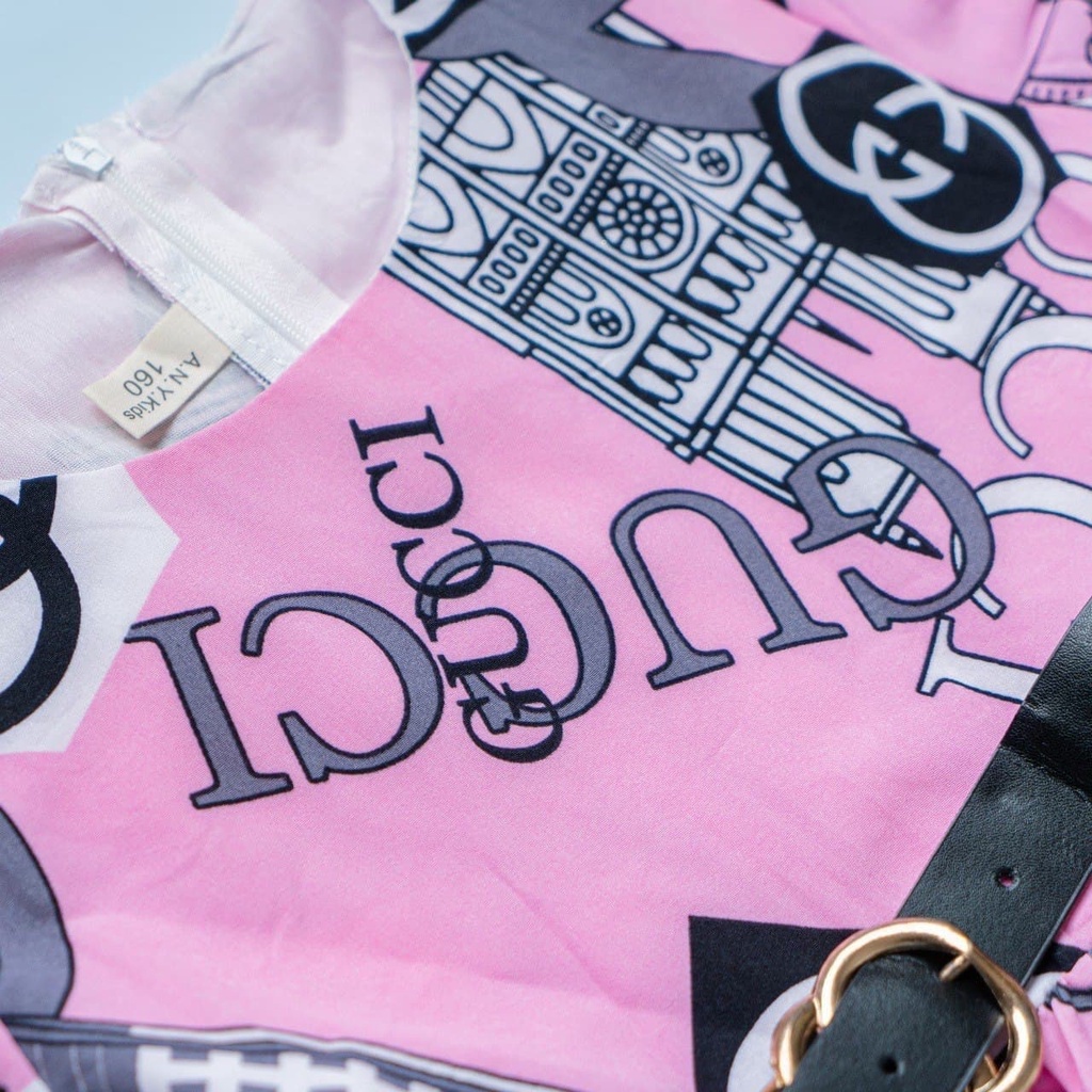 Promo !! Dress  elegant anak perempuan import - dress flower much chanel  (MIX MOTIF) uk 3-7th