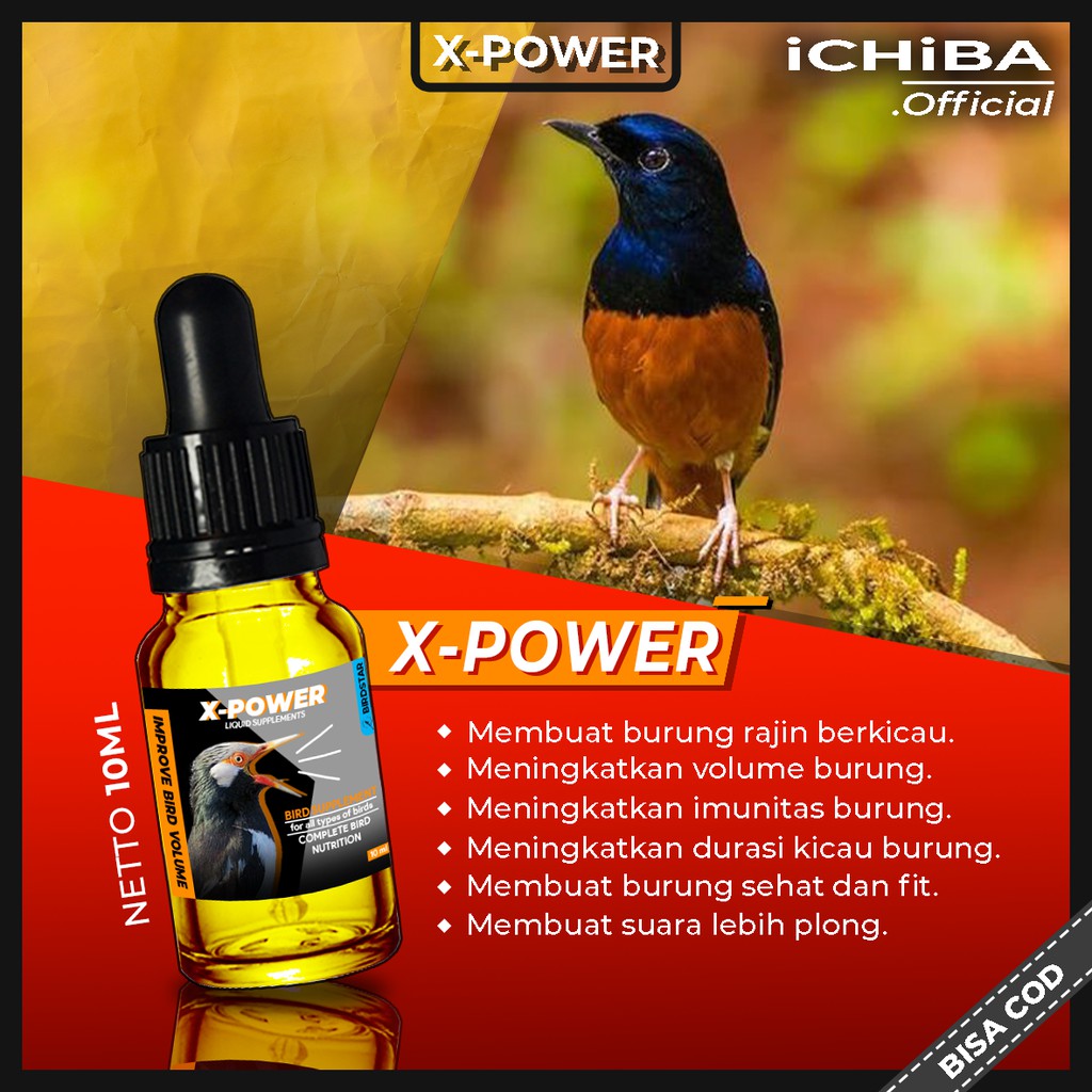 (X-POWER) VITAMIN BURUNG OBAT BURUNG LOVEBIRD KENARI KACER JALAK SUREN MURAI BATU PLECI KOLIBRI BEO