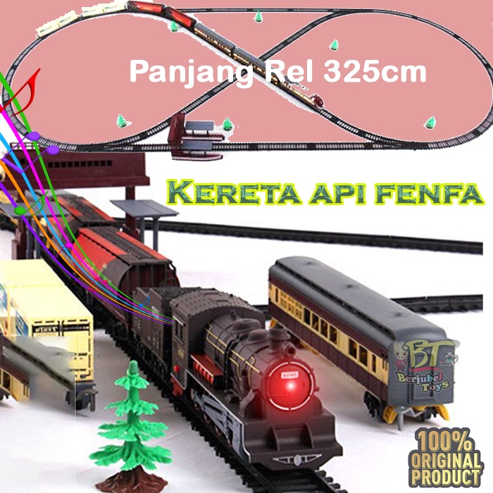 ASLI Kereta Api Set Fenfa Klasik Modern Dirakit Musik Rel Kereta Api Simulasi Kado Mainan Anak C78I