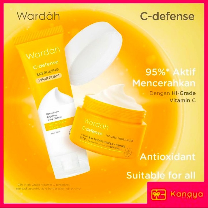 (BISA COD) Wardah C-defense Energizing Whip Foam ,Mousse Moisturizer