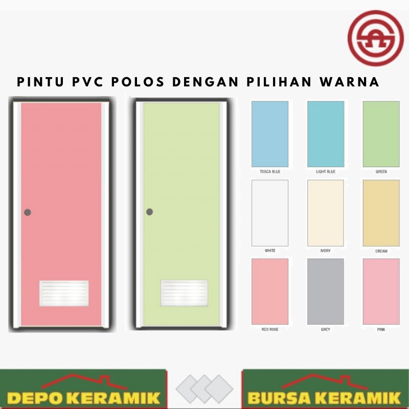  Pintu  Kamar  Mandi  PVC Polos dengan Pilihan Warna  Shopee 