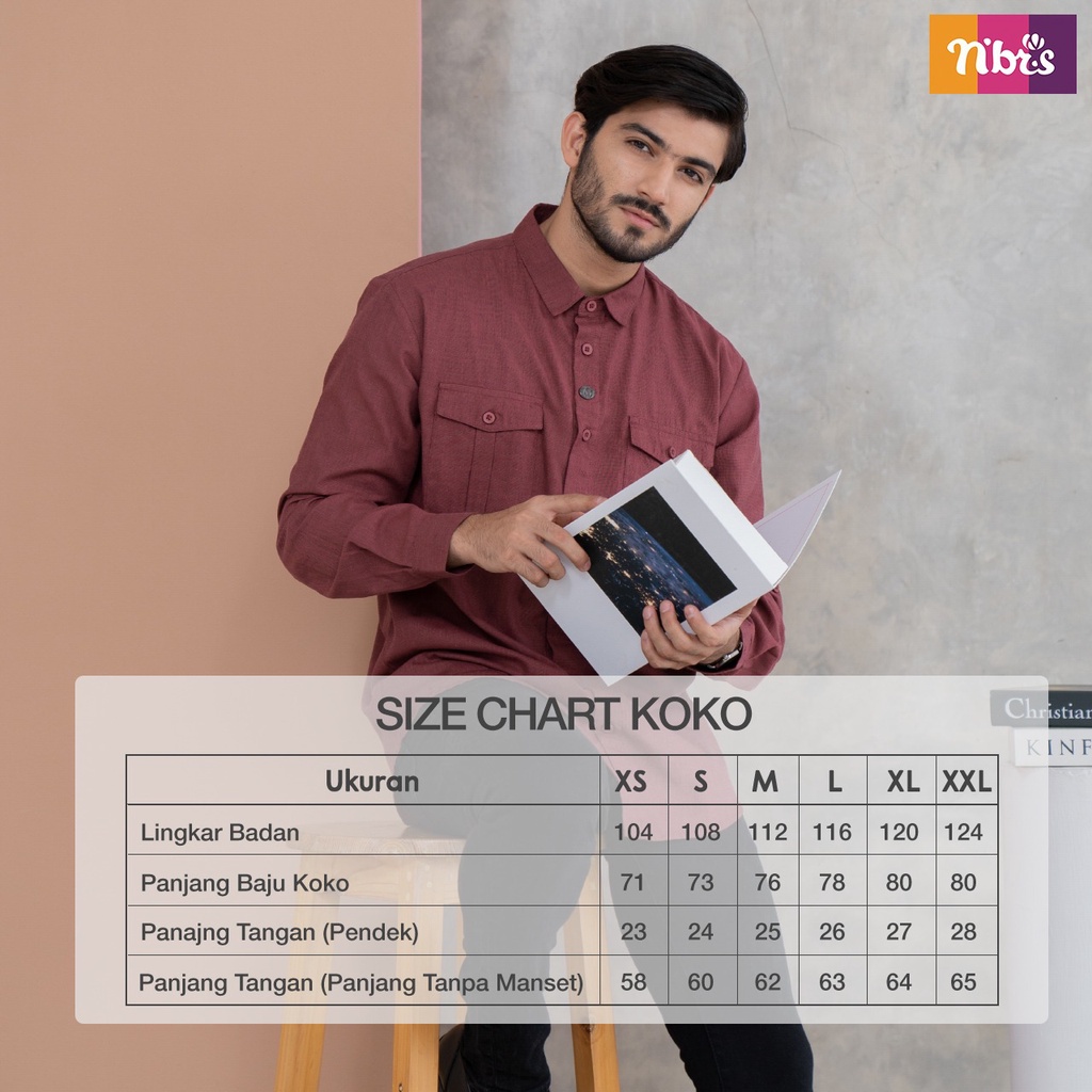 Nibras Koko NK 92 Bahan Cordova Aasan Kemeja Laki-laki Formal Lengan Panjang By NBRS