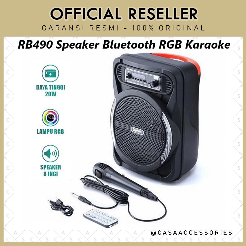 Robot RB450 Portable Bluetooth Speaker RGB Karaoke + Mic + Remote