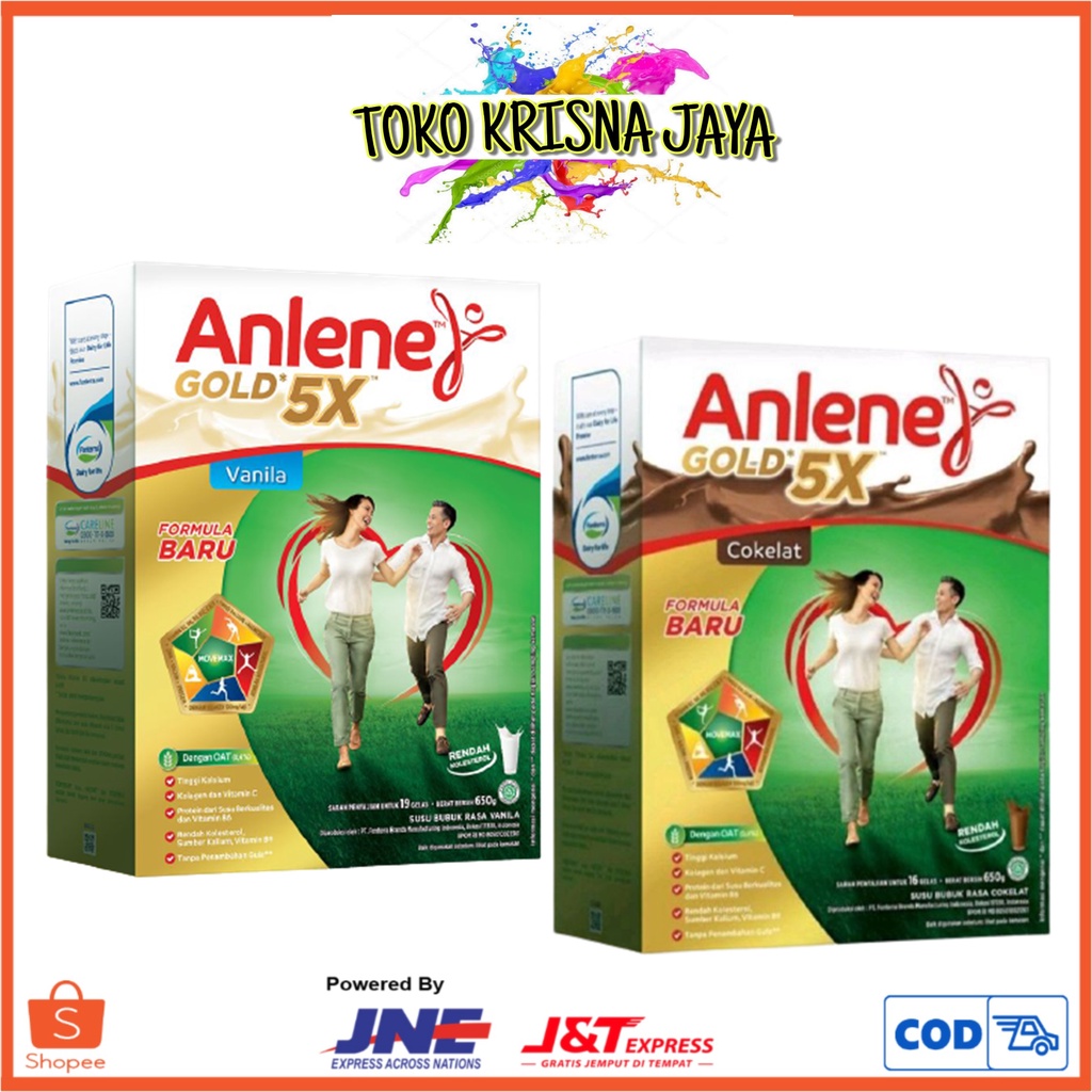 

ANLENE GOLD PLUS 5X SUSU KALSIUM BUBUK VARIASI COKLAT | VANILLA NETTO 600 GR