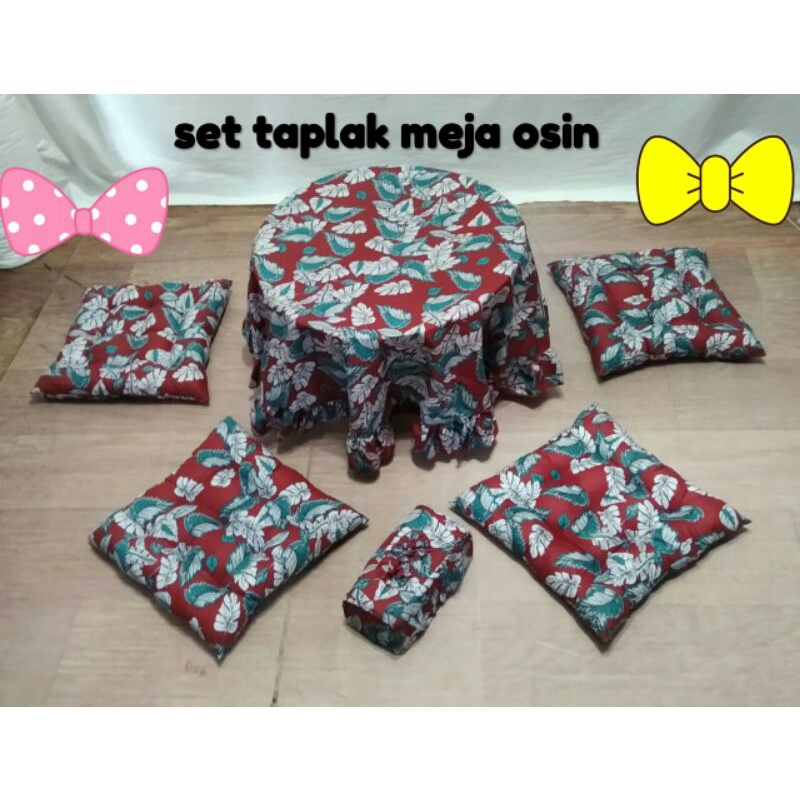 Set taplak meja osin/ meja lesehan /bantal alas duduk