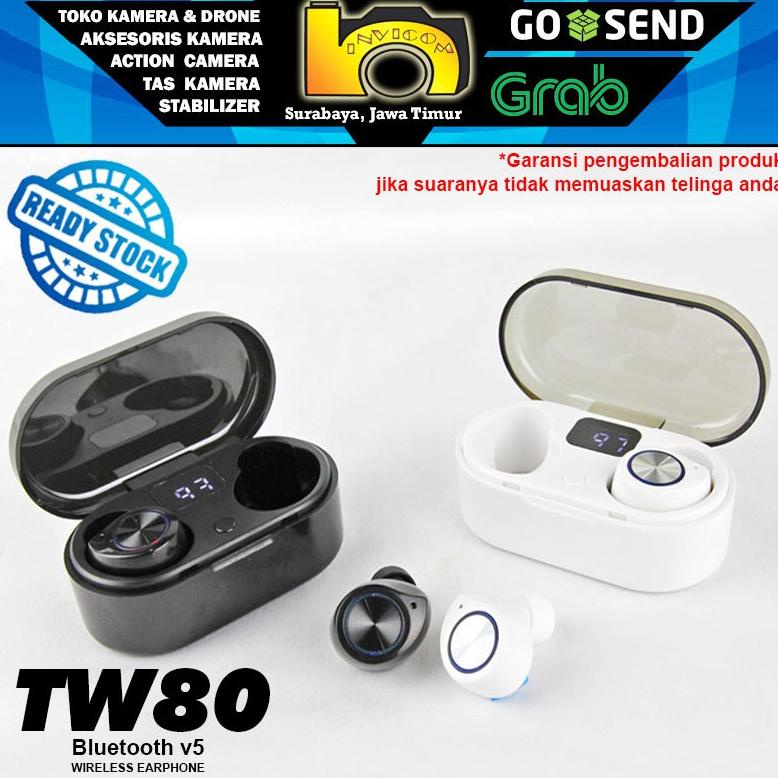 Earphone Tws Original Tw80 Wireless Bluetooth Headset With Led Display For Android Dan Ios
