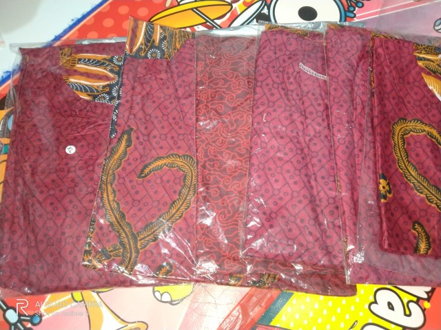 Promo Batik Couple Keluarga Sarimbit Sania Ruffle Batik Ori Ndoro Jowi Motif Rowo Abang