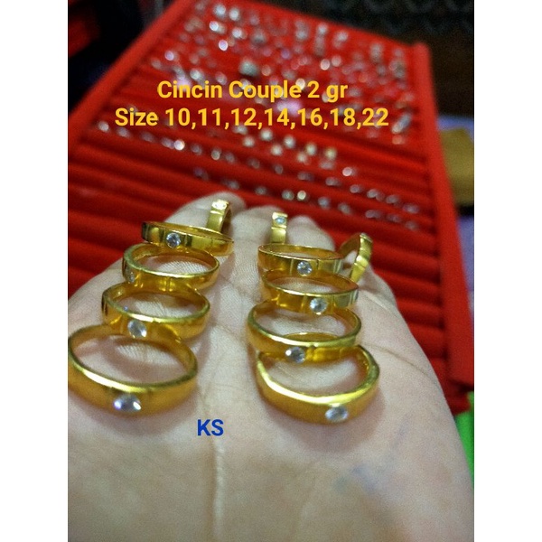 Cincin Couple Perak 925 Lapis Emas 24 K