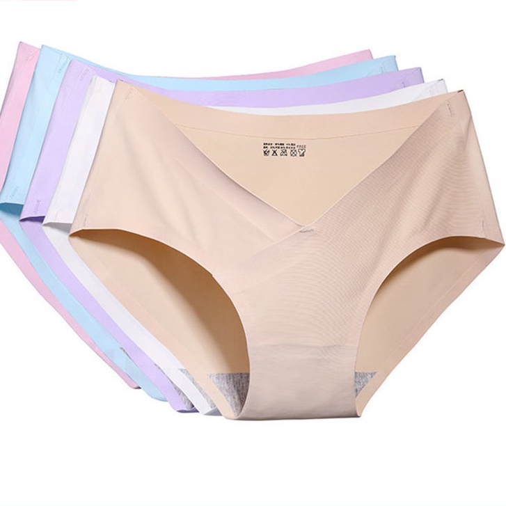 Celana Dalam Hamil Seamless CD Wanita Rendah Pinggang Panty Es Ice Silk Sutra Bumil Sepinggul CD Bernapas 2086