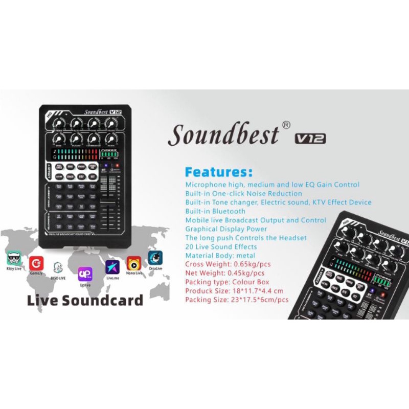 sound card soundbest V 12 original live mixer soundbest V12 soundcard mini original soundbest mixer mini karaoke live streaming hp laptop