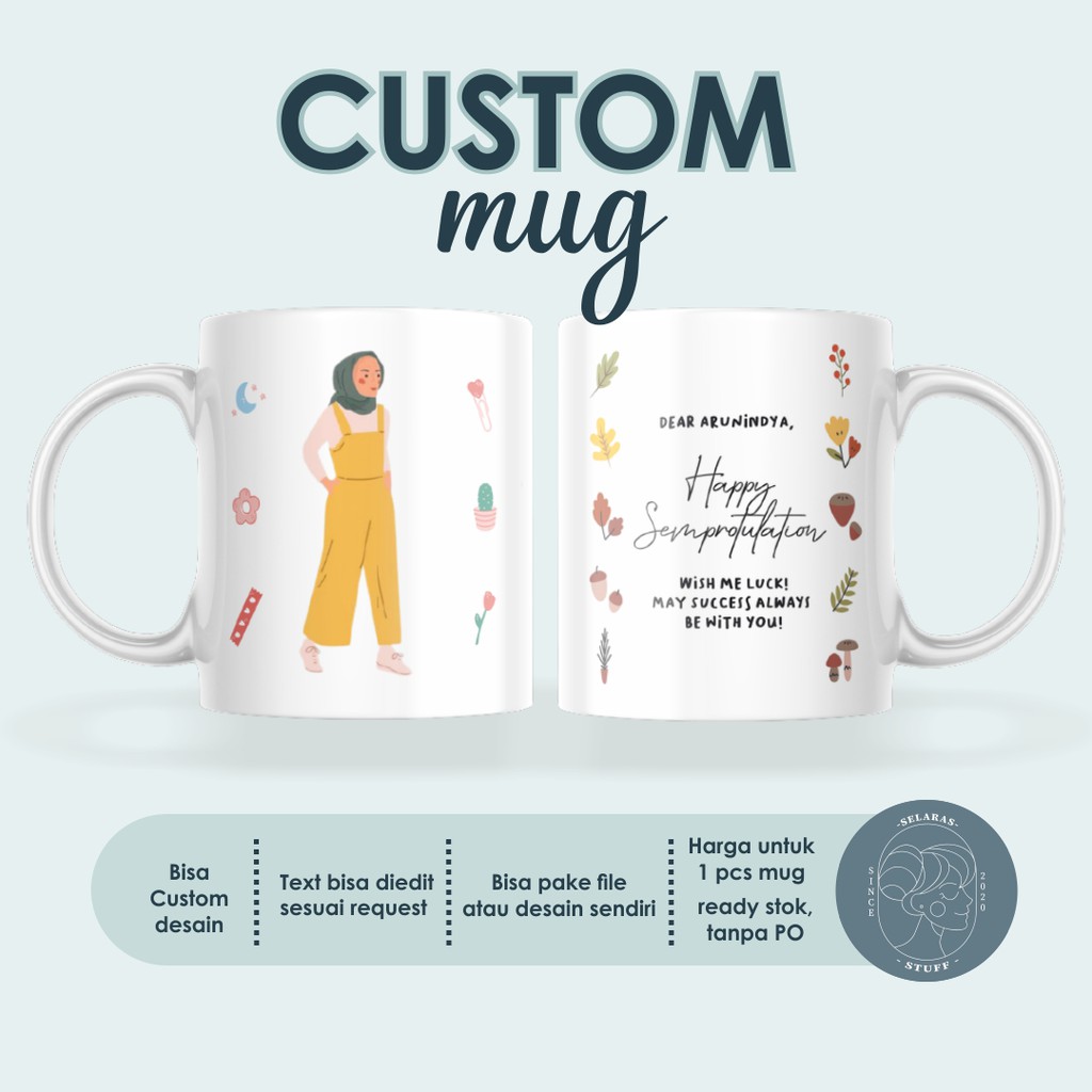 Mug Gelas Custom,Kado Wisuda Ulang Tahun Hadiah Souvenir,MUG / GELAS CUSTOM UNIK