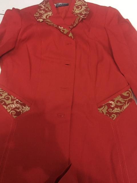 Set Blazer Baju Seragam Kantor Cewek Jas Merah Cabe Batik Cantik Keren Murah Terlaris Pramugari