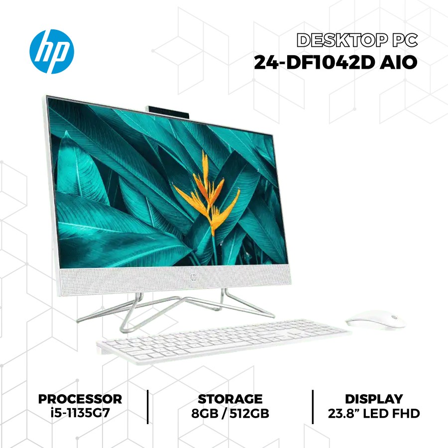 PC All-in-One HP 24-DF1042D i5 1135G7 8GB 512GB SSD FHD Touchscreen