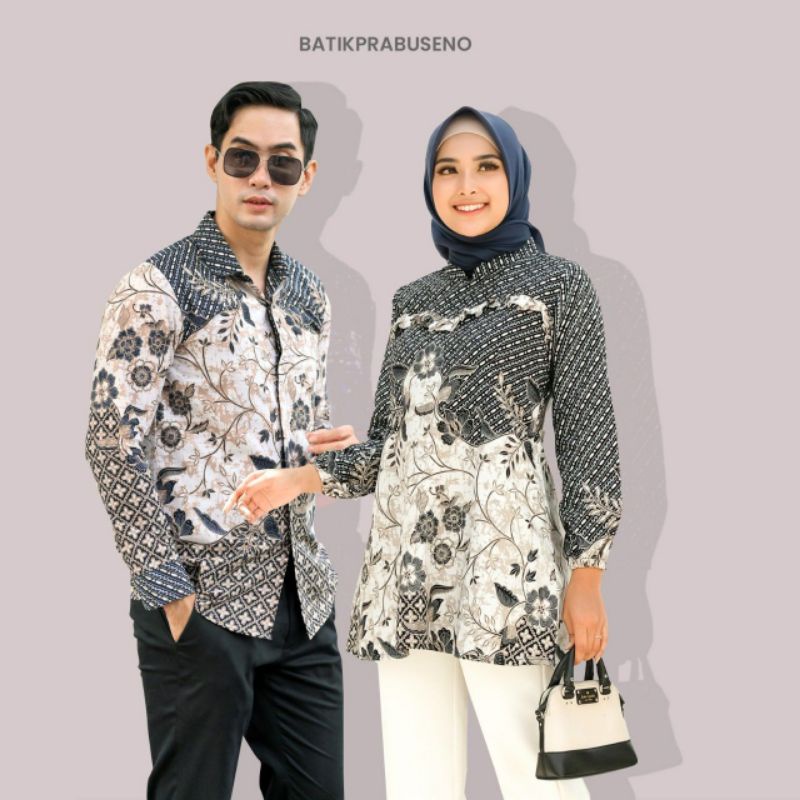 Motif Batik Kharisma Atasan Baju Couple Batik Sarimbit Prabuseno Seragam Kerja Kantor Modern Premium