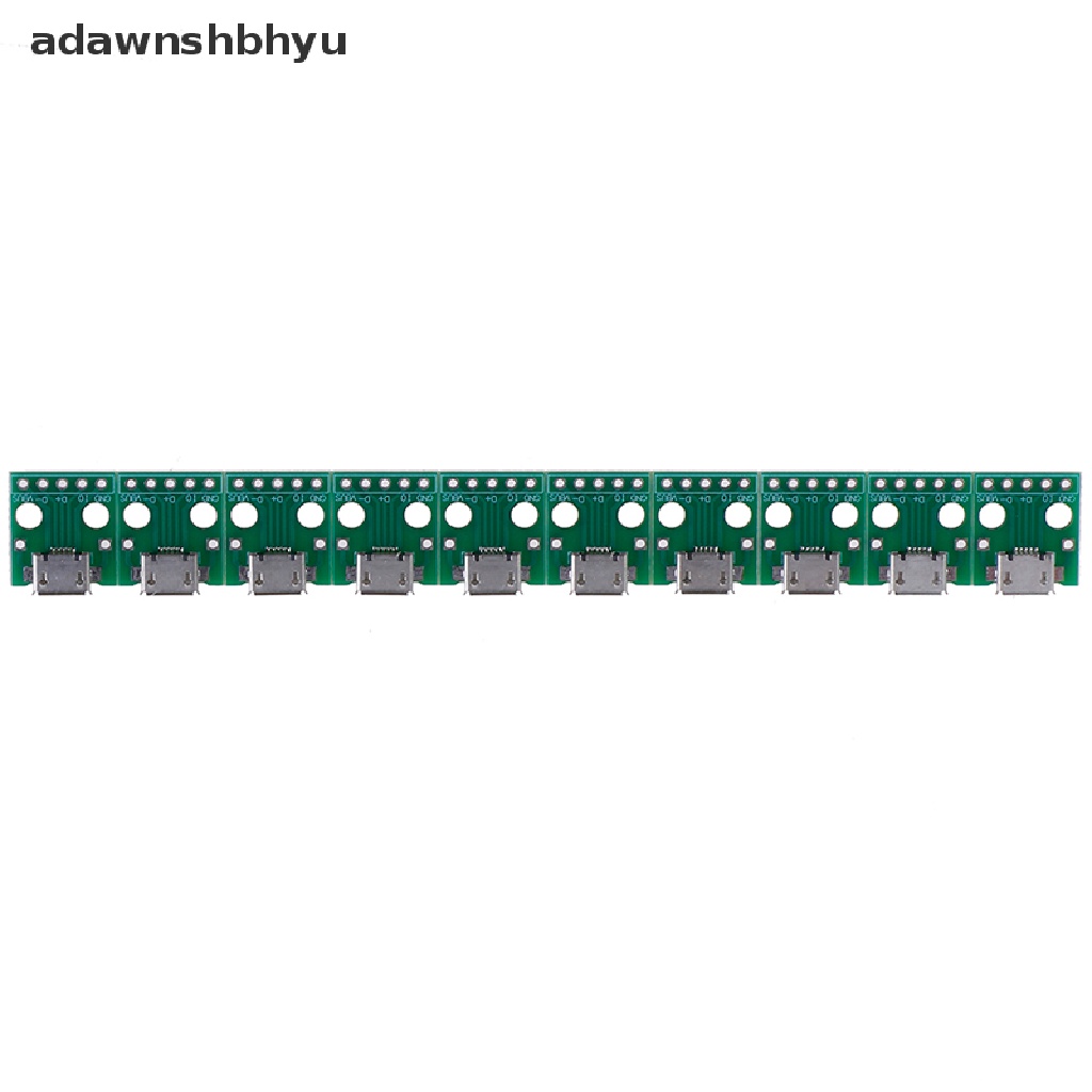 Adawnshbhyu 10Pcs Adaptor MICRO USB to DIP 5Pin Female Connector PCB Converter Board