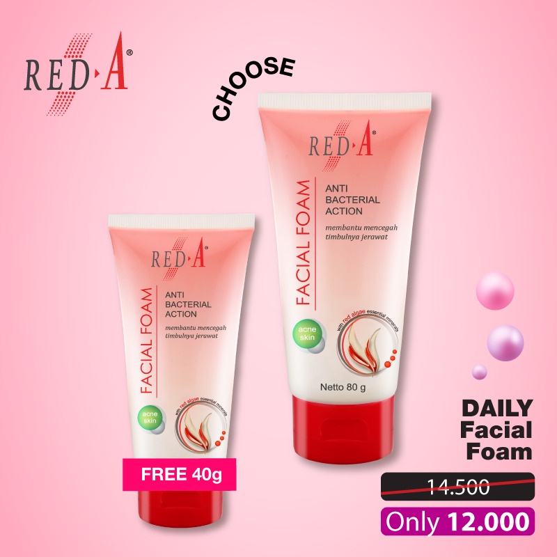 Paket Facial Foam 80 gram free 40 gram  Red A