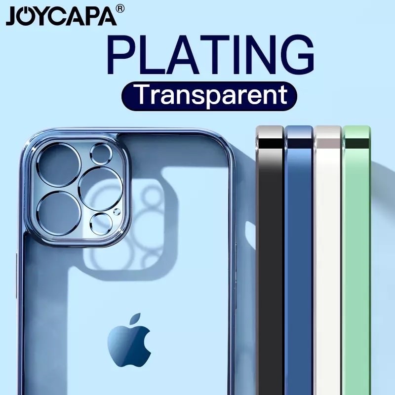 Softcase iPhone 13 13PRO 13PROMAX 12 12PRO 12PROMAX 11 11PRO 11PROMAX PRO MAX Case Square List Chrome Frame Plating Transparan Protect Casing Camera Protection