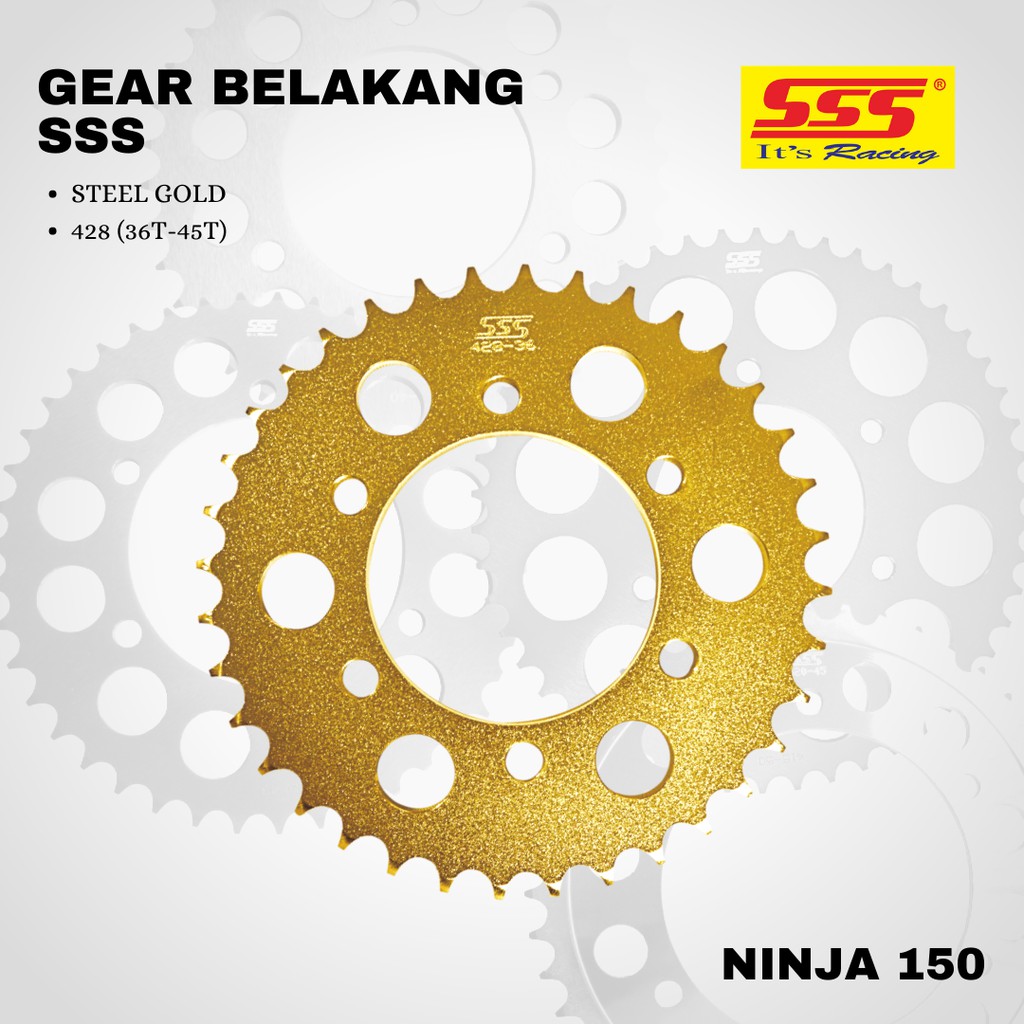 Gear Gir Ninja 150 R RR sss 428 36 37 38 39 40 41 42 43 44 45 46 47 48 49 50 steel gold