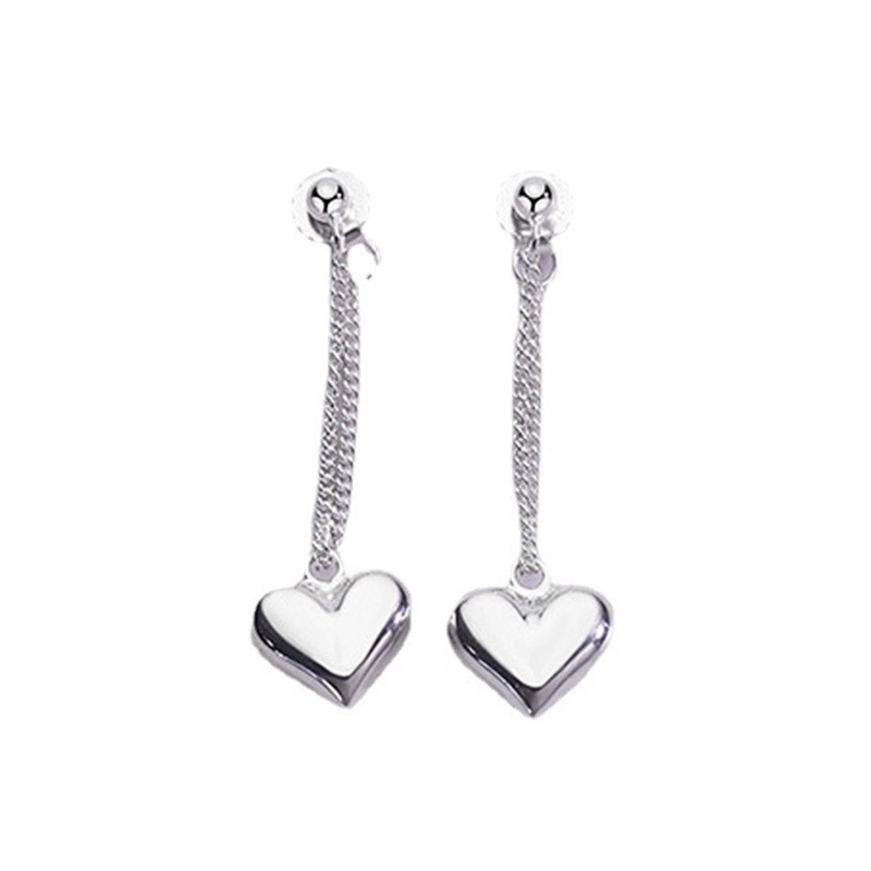 Anting Tusuk Gantung Wanita Bahan Sterling Silver 925 Desain Hati + Rumbai Gaya Vintage Untuk Pesta