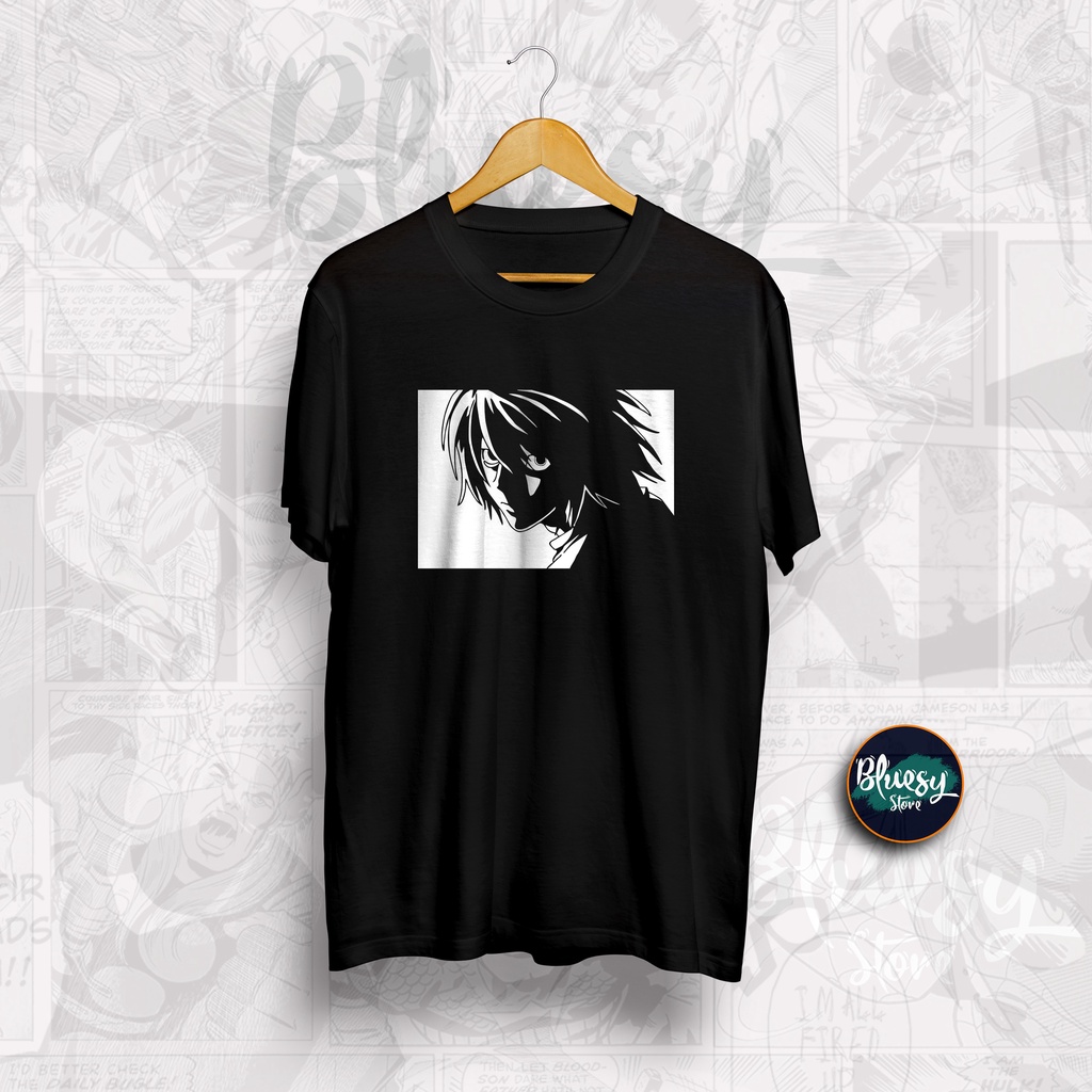 Kaos ANIME DEATH NOTE L LAWLIET LIGHT UP THE NEW WORLD / BAJU DISTRO DEATH NOTE